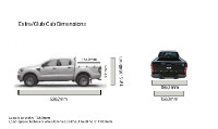 Ford Ranger MK7 (19-ON) double-cab measurements