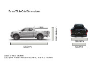 Ford Ranger MK7 (19-ON) extra-cab measurements