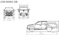Mitsubishi L200 MK8 Series 6 (19-ON) double-cab measurements