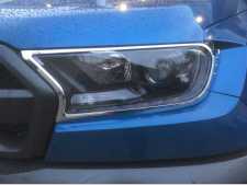 Ford Ranger MK6 (2016-19) Headlight covers - CHROME Double Cab