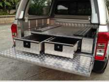 Mitsubishi L200 MK8 Series 6 (19-22) Low Chequer Plate Tray Bins / Drawers Systems
