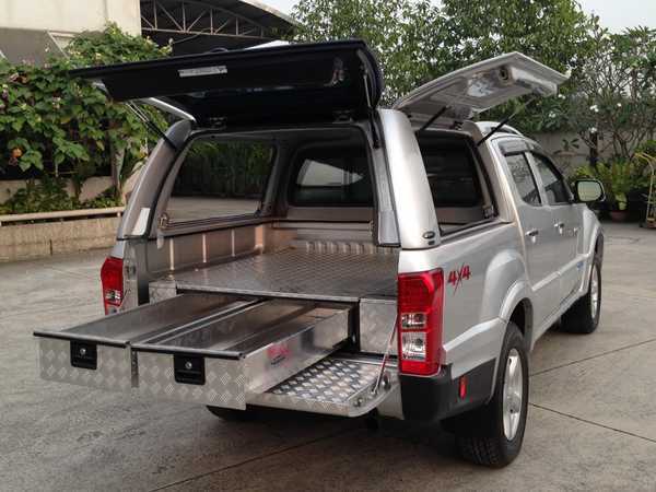 Ford Ranger MK6 (2016-19) Low Chequer Plate Tray Bins / Drawers Systems