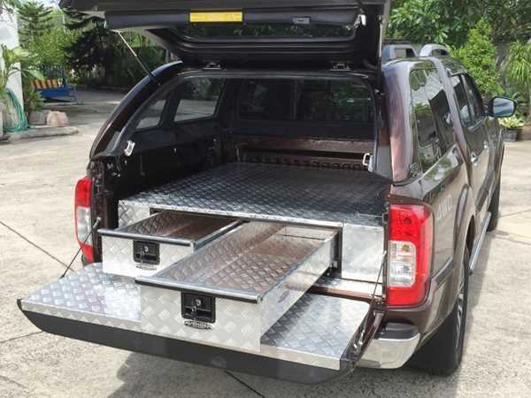 Mercedes-Benz X-Class Low Chequer Plate Tray Bins / Drawers Systems