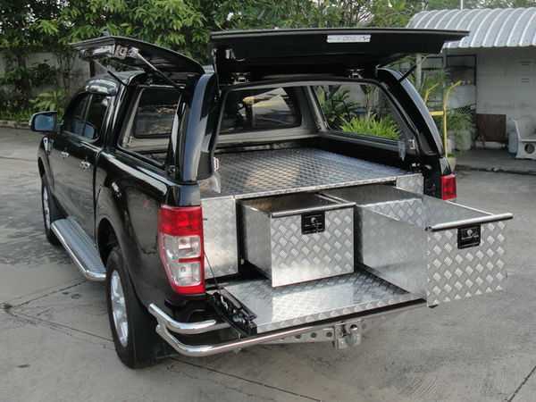 Toyota Hilux MK11  ( 2020-ON) Chequer Plate Tray Bins / Drawers Systems
