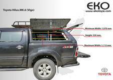 Toyota Hilux MK6 Tailgate Side Dimensions
